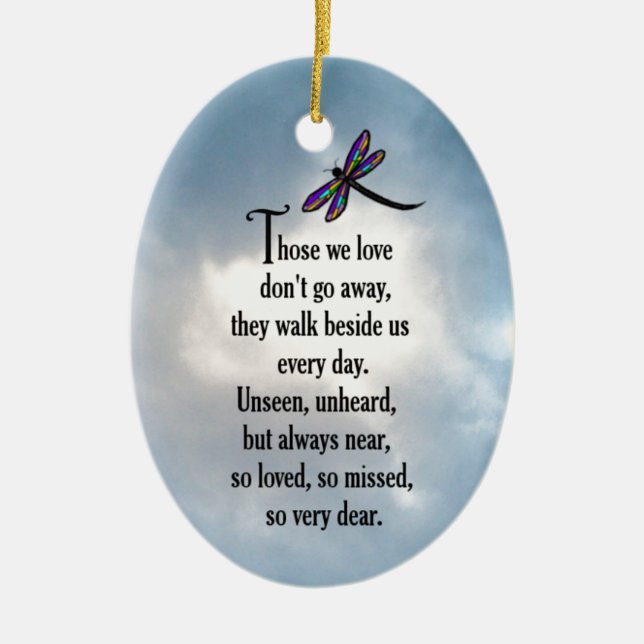 Dragonfly "So Loved" Poem Ceramic Ornament (Front)
