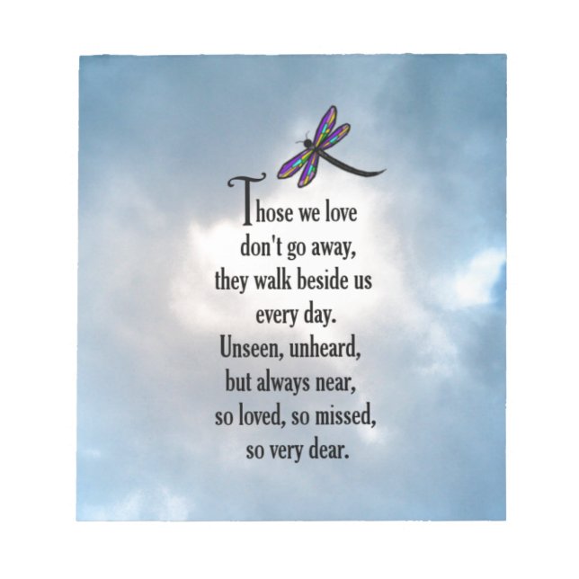 Dragonfly "So Loved" Poem Notepad (Front)