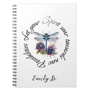 Dragonfly - spirit of new possibilities custom notebook