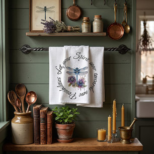Dragonfly - spirit of new possibilities kitchen towel