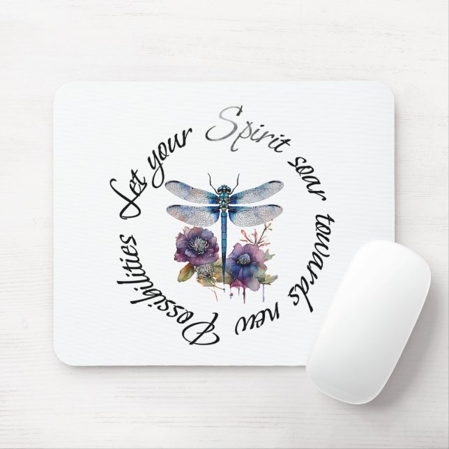 Dragonfly - spirit of new possibilities mouse pad (With Mouse)