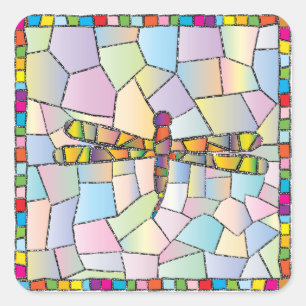 dragonfly square sticker