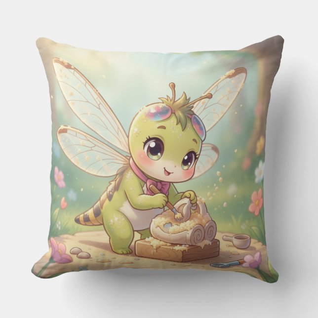 Dragonfly – Star Nectar of the Silent Night.3 Throw Pillow (Front)