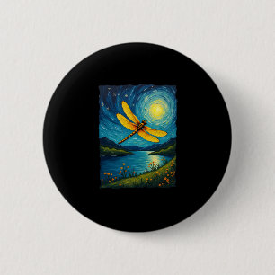 Dragonfly Starry Night (1) 2 Inch Round Button
