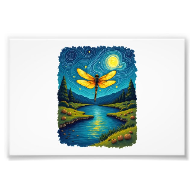 Dragonfly Starry Night (1) Photo Print (Front)