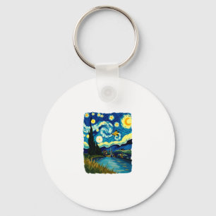 Dragonfly Starry Night (3) Keychain