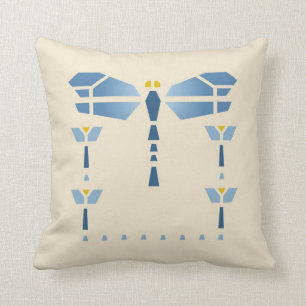 Dragonfly Stencil Throw Pillow