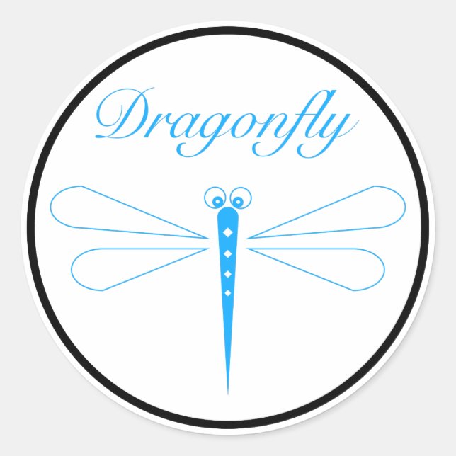 Dragonfly - Sticker rond classique blanc, brillant (Devant)