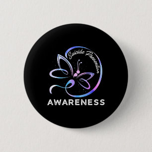 Dragonfly Suicide Prevention Awareness Pink And Te 2 Inch Round Button