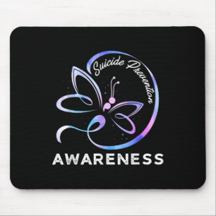Dragonfly Suicide Prevention Awareness Pink And Te Mouse Pad