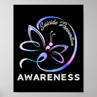 Dragonfly Suicide Prevention Awareness Pink And Te Poster