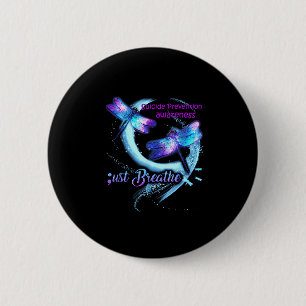 Dragonfly Suicide Prevention Awareness Warrior Sem 2 Inch Round Button
