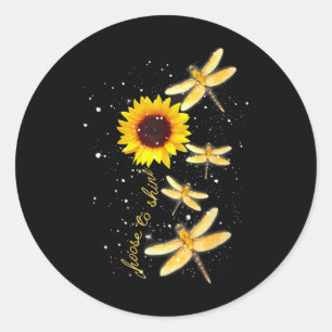 Dragonfly Sunflower Teacher Growth Mindset Choose Classic Round Sticker
