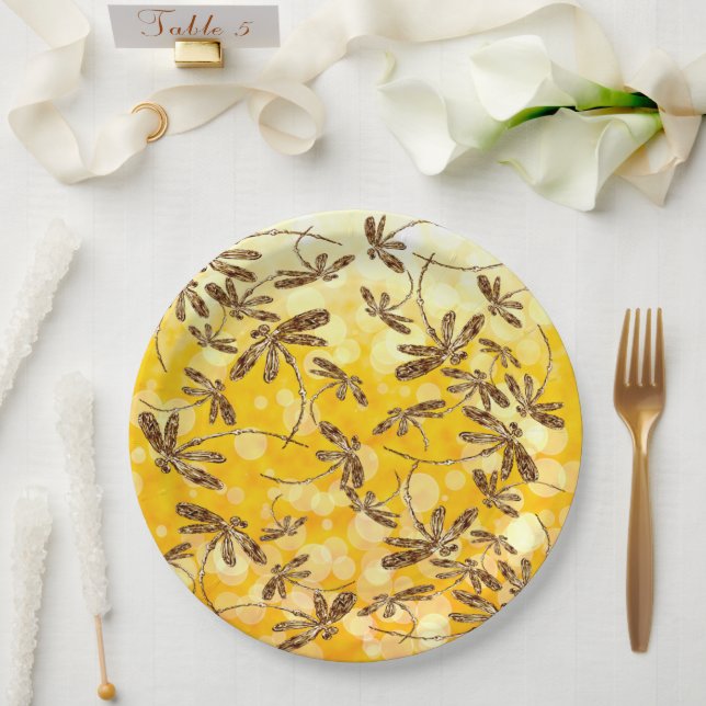 Dragonfly Sunshine Paper Plate (Wedding)