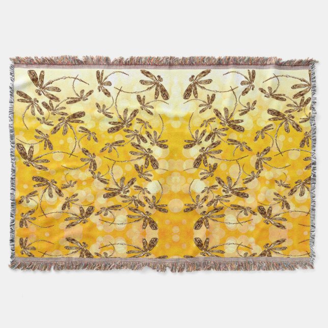 Dragonfly Sunshine Throw Blanket (Front)