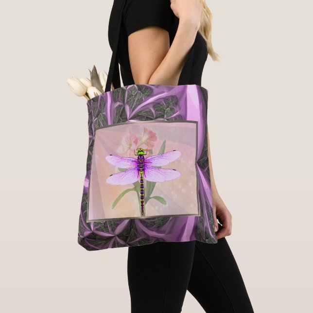Dragonfly Surreal Design Tote Bag (Close Up)