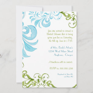 Dragonfly Swirls Scroll Chic Floral Invitation mod