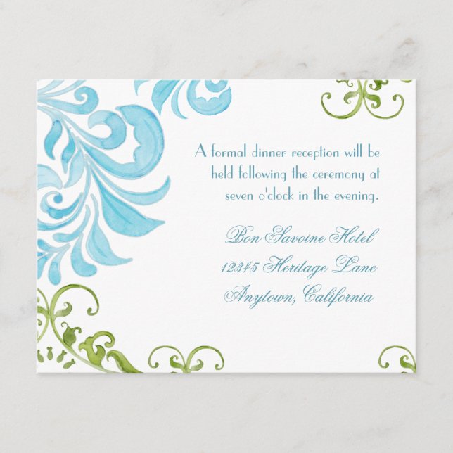 Dragonfly Swirls Scroll Chic Modern Floral Invite (Front)