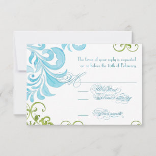 Dragonfly Swirls Scroll Chic Modern Floral Invite