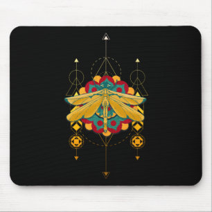 Dragonfly Symbols Mandala Insect Magic Mouse Pad