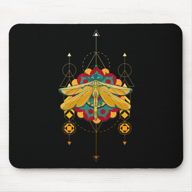 Dragonfly Symbols Mandala Insect Magic  Mouse Pad (Front)