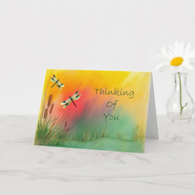 Dragonfly Thinking Of You Card (Small Plant)