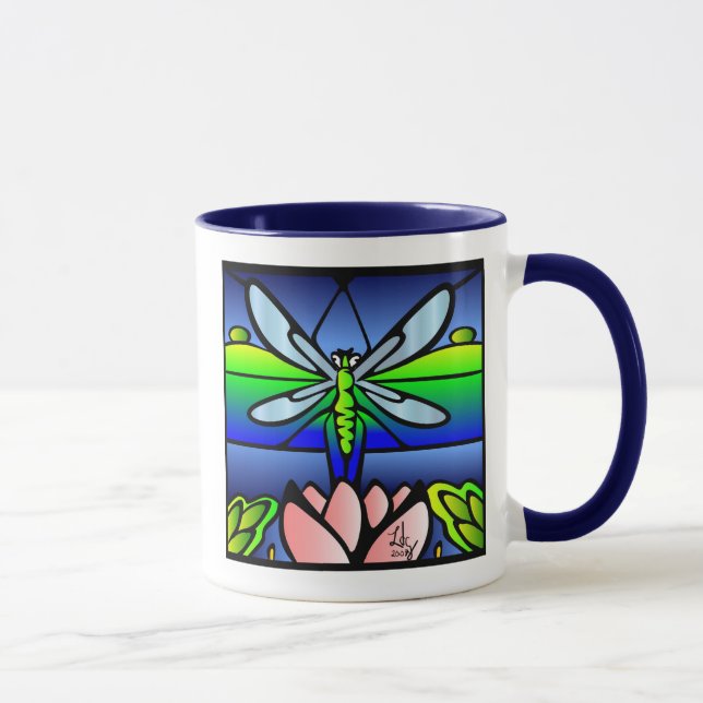 Dragonfly Tiffany Style Mug (Right)