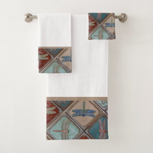  Dragonfly Tiles Bath towel set