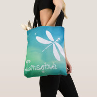 Dragonfly Tote Bags | Blue Green Watercolor Gifts