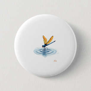 Dragonfly Tshirt Women Men Kids Insect Darner Skim 2 Inch Round Button
