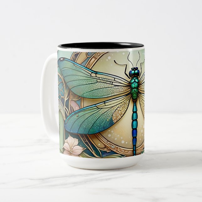 Dragonfly Two-Tone Coffee Mug (Front Left)