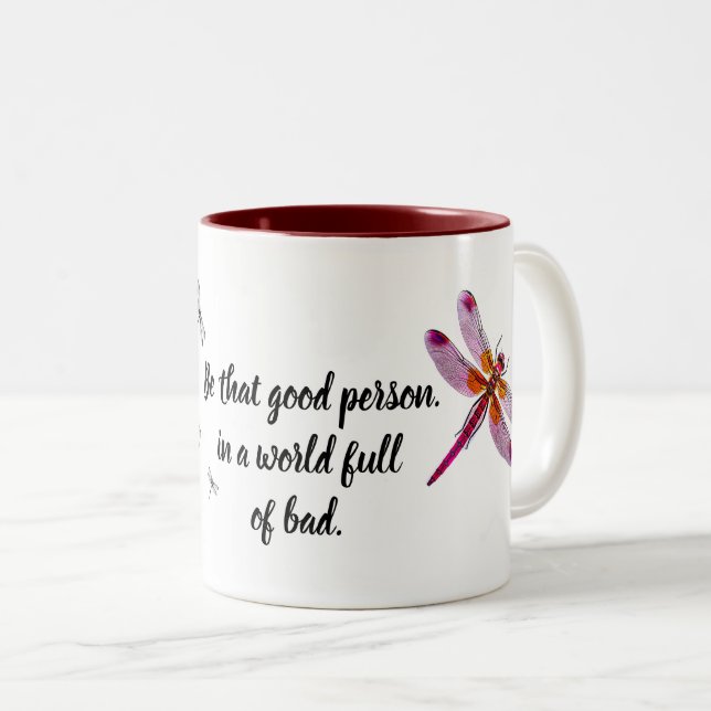 Dragonfly  Two-Tone coffee mug (Front Right)