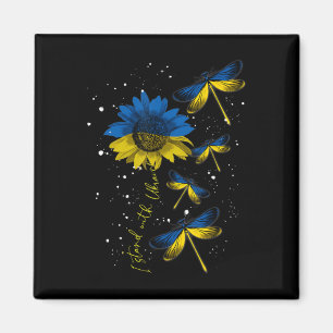 Dragonfly Ukraine Sunflower Ukraine Flag Stand Wit Magnet