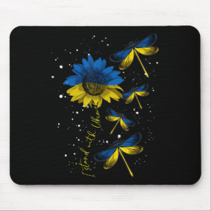 Dragonfly Ukraine Sunflower Ukraine Flag Stand Wit Mouse Pad