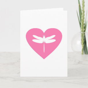 Dragonfly Valentine Heart Holiday Card