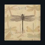 Dragonfly Vintage Antique Classic Nature Magnet<br><div class="desc">Vintage Dragonfly Antique image of a dragonfly - This sweet little dragonfly is  an antique image of a beautiful dragonfly,  drawn in black and white,  with a background of soft colorful dragonflies against antique paper.</div>