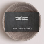 Dragonfly Vintage Etching Chalkboard Look Black Business Card<br><div class="desc">The dragonfly is a symbol of: prosperity, good luck, strength, peace, harmony and purity. As an insect of the wind, the dragonfly totem symbolizes change. Dragonflies being creatures of the water, carry symbolism that relates to the subconscious, or "dreaming" mind and thoughts. A great card for those in new age...</div>