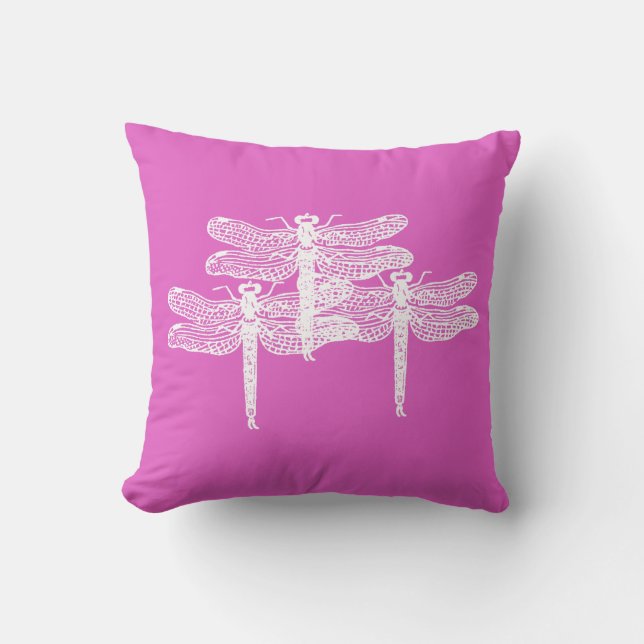 Dragonfly Violets Pillow (Front)