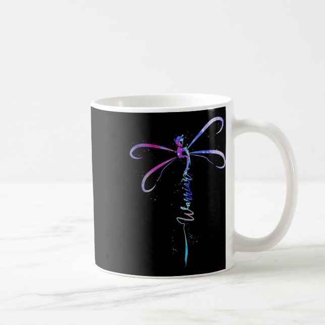 Dragonfly Warrior Semicolon Suicide Prevention Awa Coffee Mug (Right)