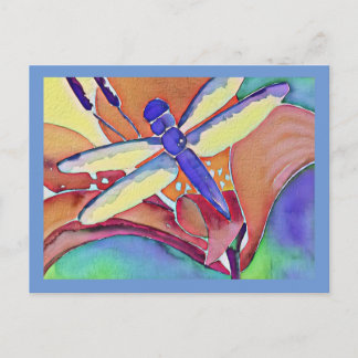 Dragonfly Watercolor Postcard