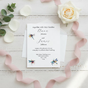Dragonfly Wedding Invitation Postcard