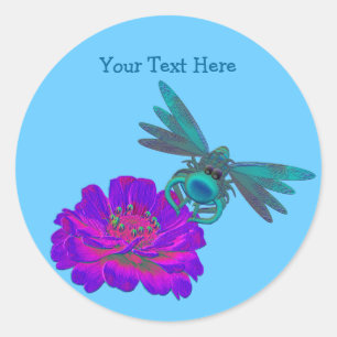 Dragonfly Whimsical Sur Sticker Flower