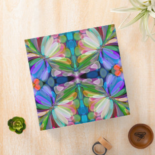 Dragonfly Wildflower Garden Abstract Floral Binder
