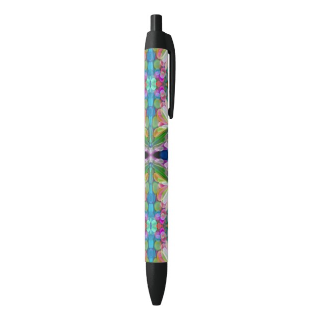 Dragonfly Wildflower Garden Abstract Floral Black Ink Pen (Bottom (Vertical))