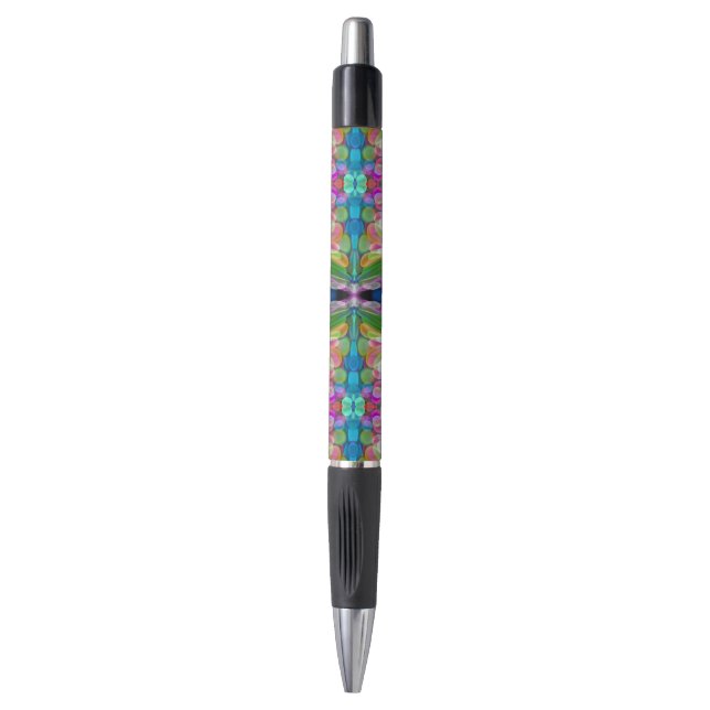 Dragonfly Wildflower Garden Abstract Floral Pen (Front Vertical)