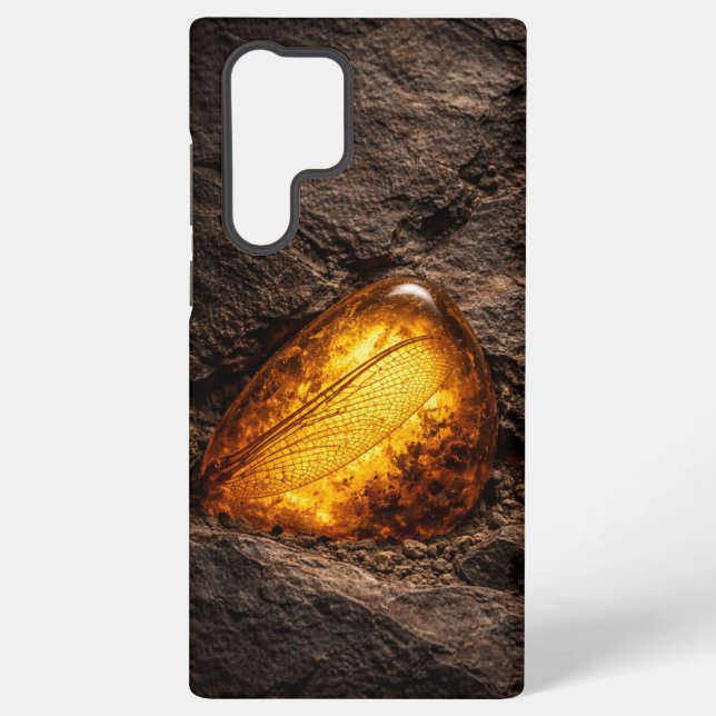 Dragonfly Wing in Amber Samsung Galaxy S22 Ultra Case (Back)
