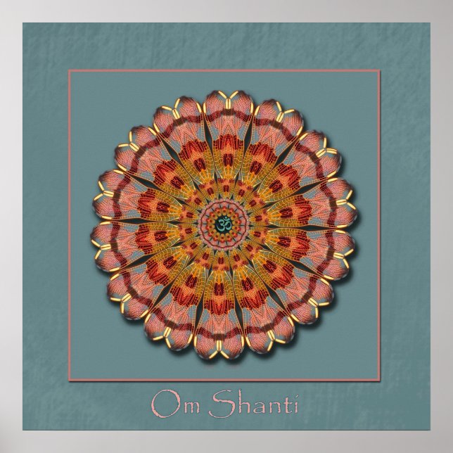 Dragonfly Wing Om Shanti Poster Print (Front)