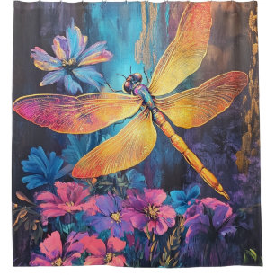 Dragonfly Wings & Intricate Coloured Flowers