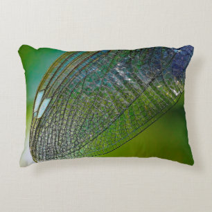 Dragonfly wings nature close insect accent pillow