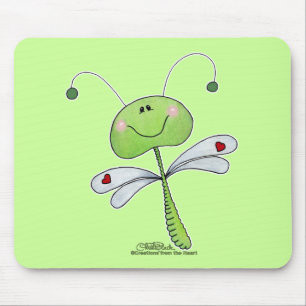 Dragonfly with Hearts Mouse Pad